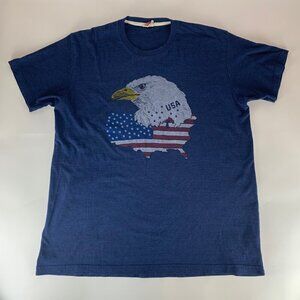 Homage Mens Navy Blue USA Bald Eagle Short Sleeve Crewneck Shirt Mens XL